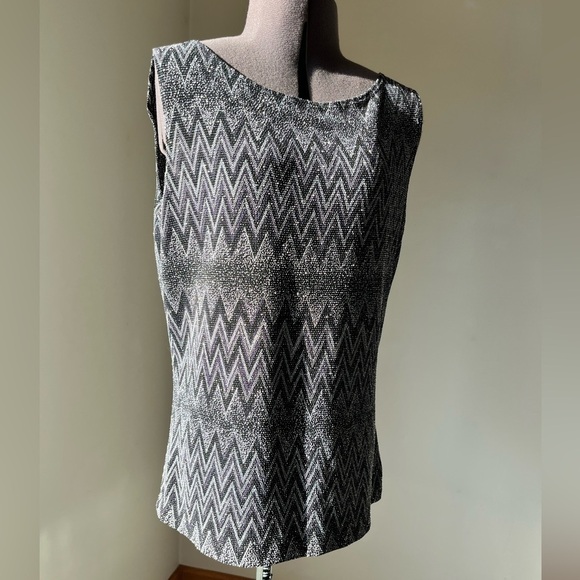 Fashion Bug Black and Purple Chevron Tank Top Size L - Picture 7 of 9